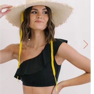 Elisabeth Wide Brimmed Palm Fringe Hat Sunshine Tienda
